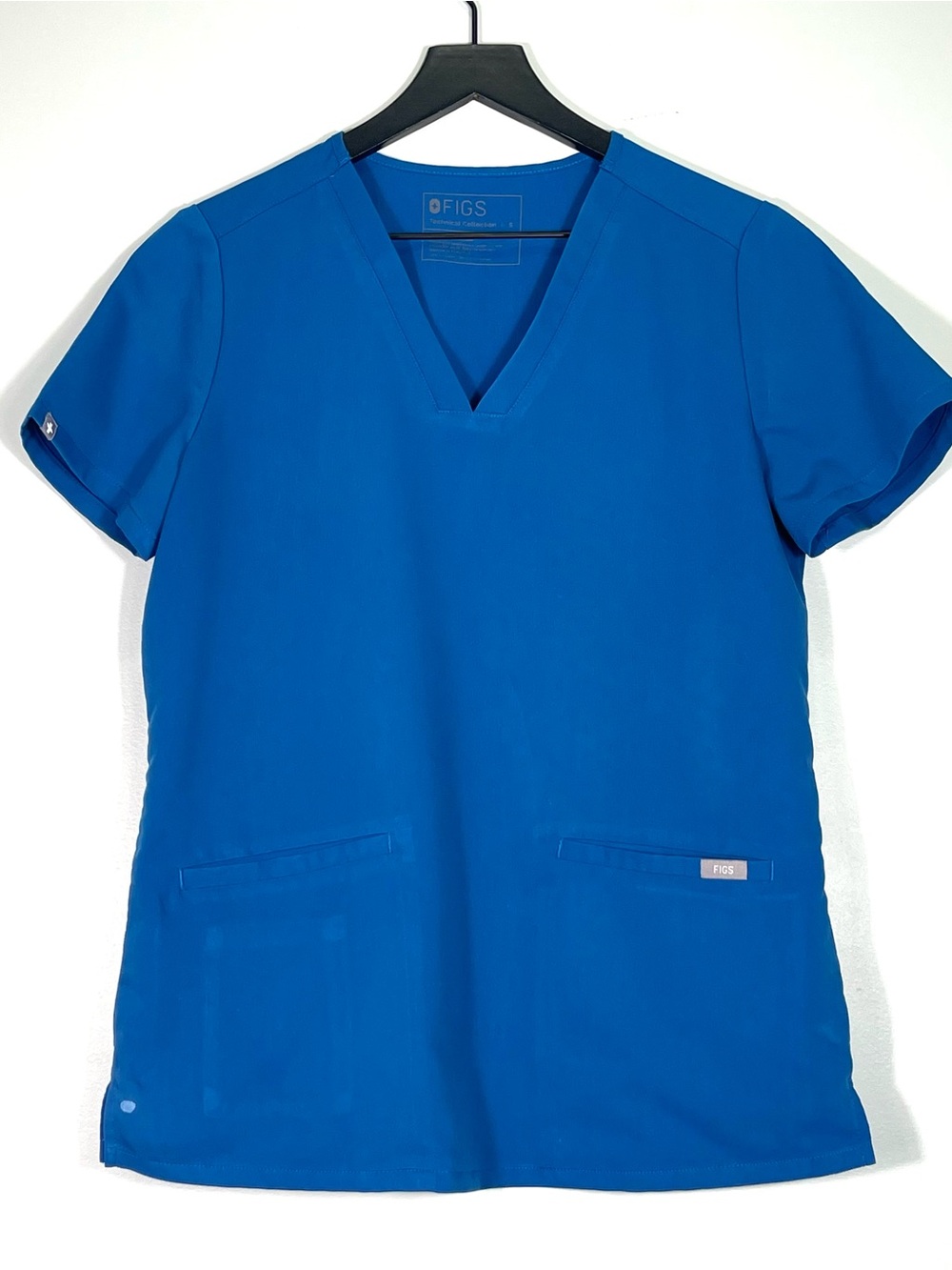 FIGS Women's V-Neck Blue Scrub Top Technical Collection Size Small